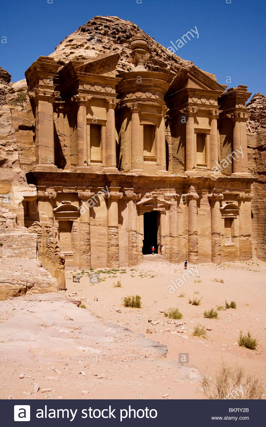 Al deir,Petra,Giordania,Medio Oriente,Asia Foto Stock