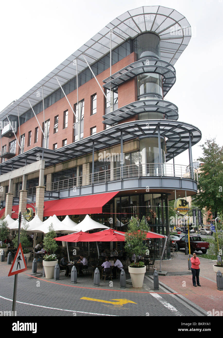 Melrose Arch, il ristorante luxuary- e il quartiere dello shopping di Sandton vicino Johannesburg, Sud Africa Foto Stock