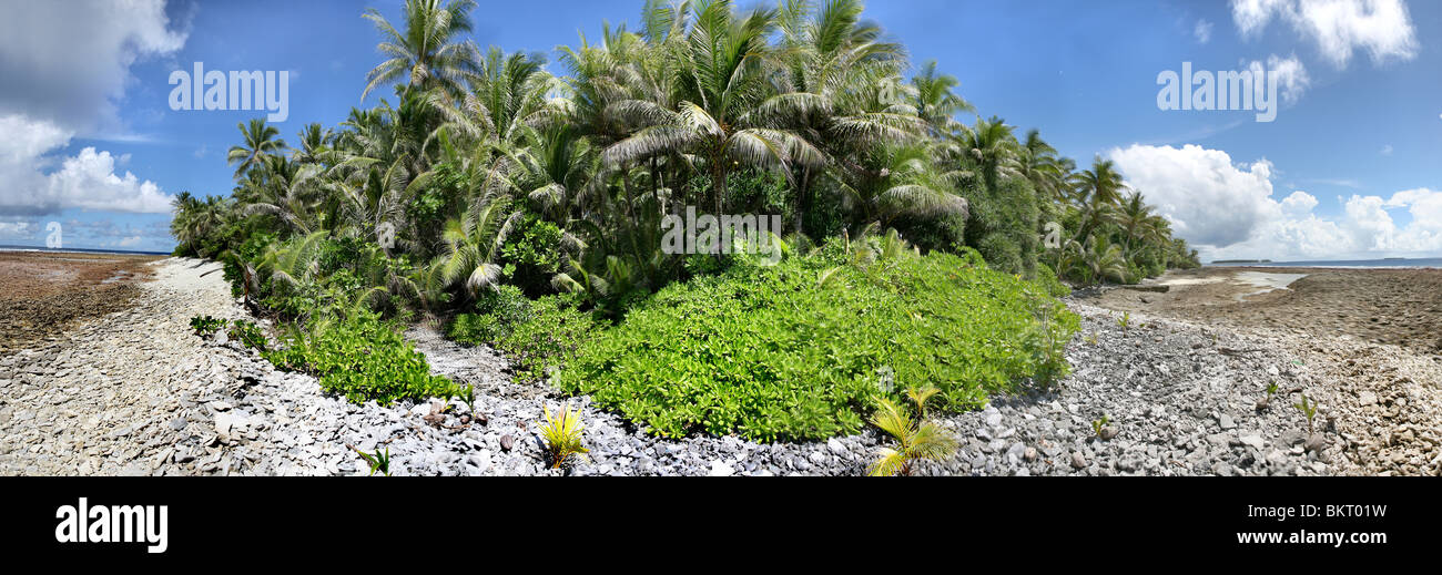 Tuvalu isola dell'Oceano Pacifico che rischia di scomparire nei prossimi 50 anni a causa di innalzamento del livello del mare. Foto Stock