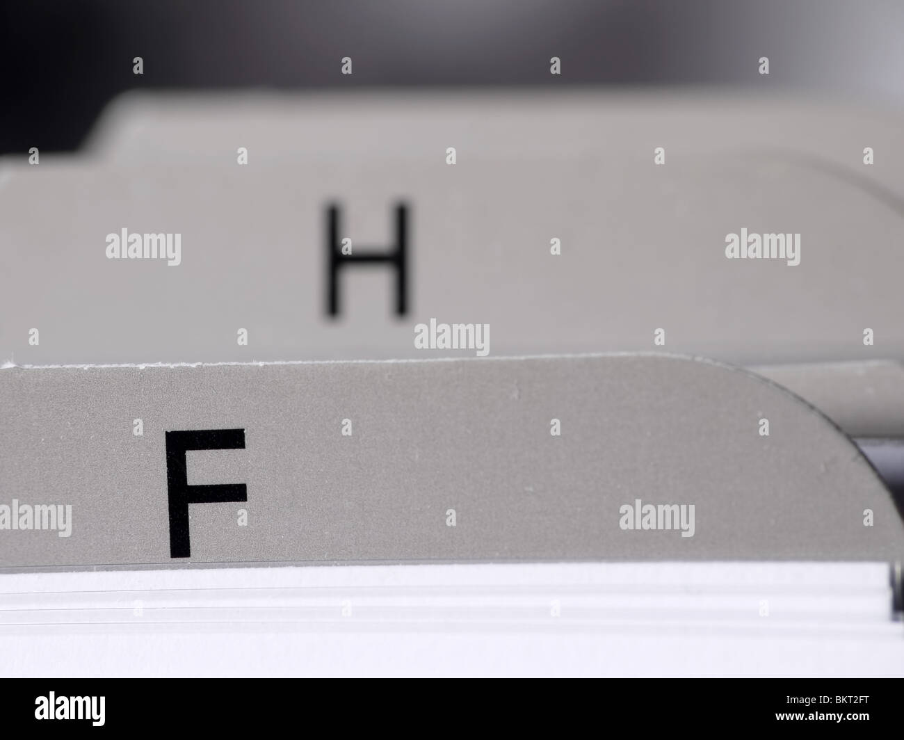 Closeup colpo di nome azienda titolare scheda preferiti Foto Stock