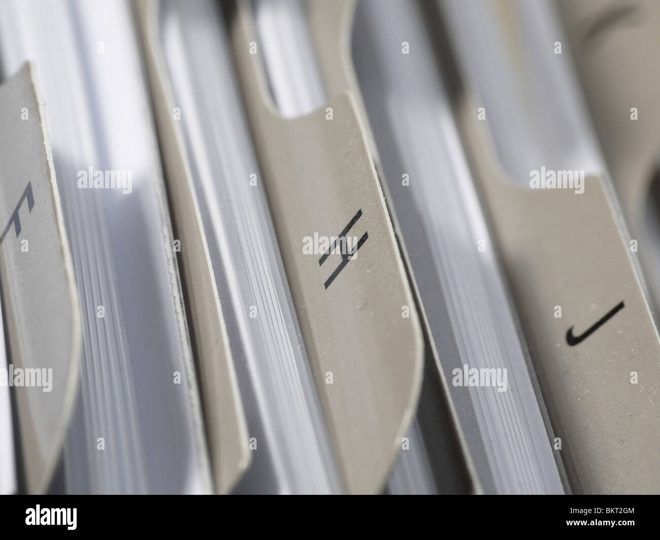 Closeup colpo di nome azienda titolare scheda preferiti Foto Stock