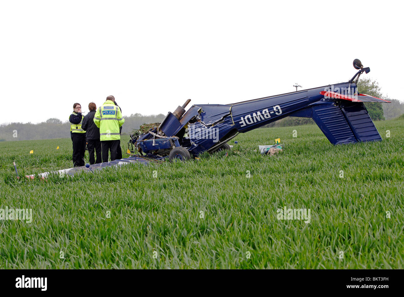Un fabbricato polacco Wilga luce incidente aereo è atterrato all aeroporto, portando l'ex leader dell'UKIP Nigel Farrage Foto Stock