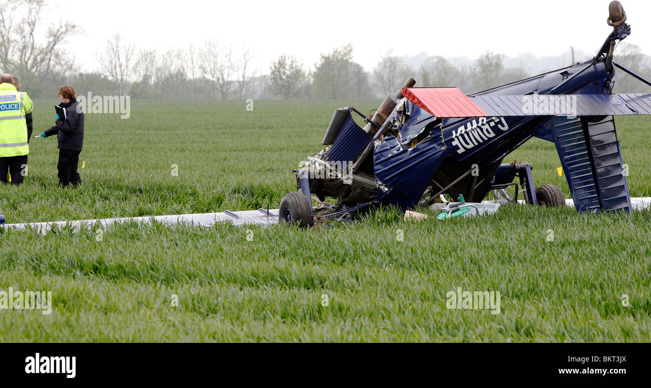 Un fabbricato polacco Wilgar aeromobili leggeri che ha schiantato il suolo Foto Stock