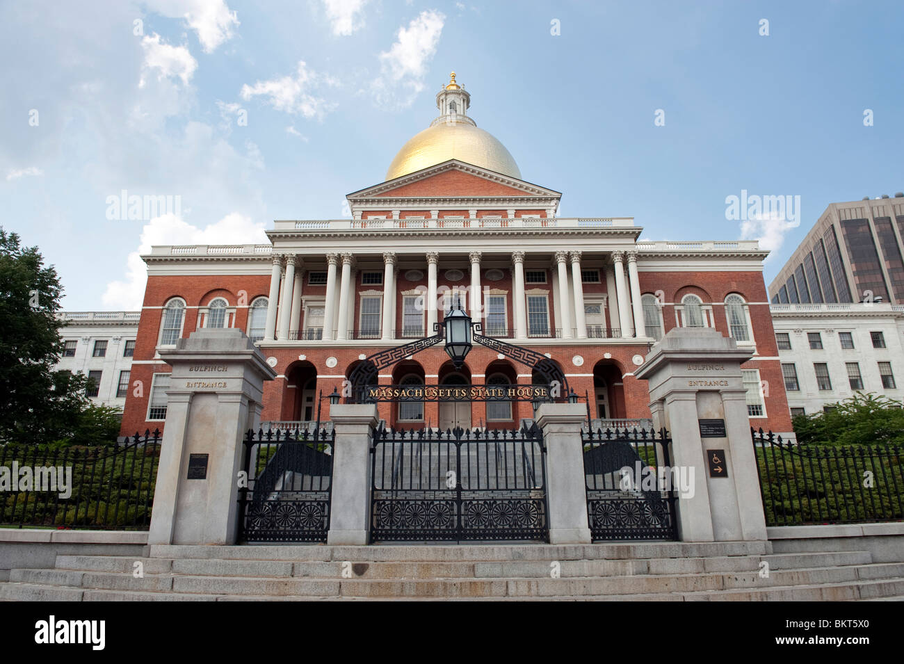 Il Massachusetts State House di Boston, MA, Stati Uniti d'America Foto Stock