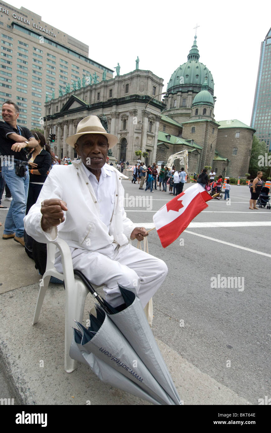 Uomo canadese durante la Carifete Caraibi parade Montreal Foto Stock