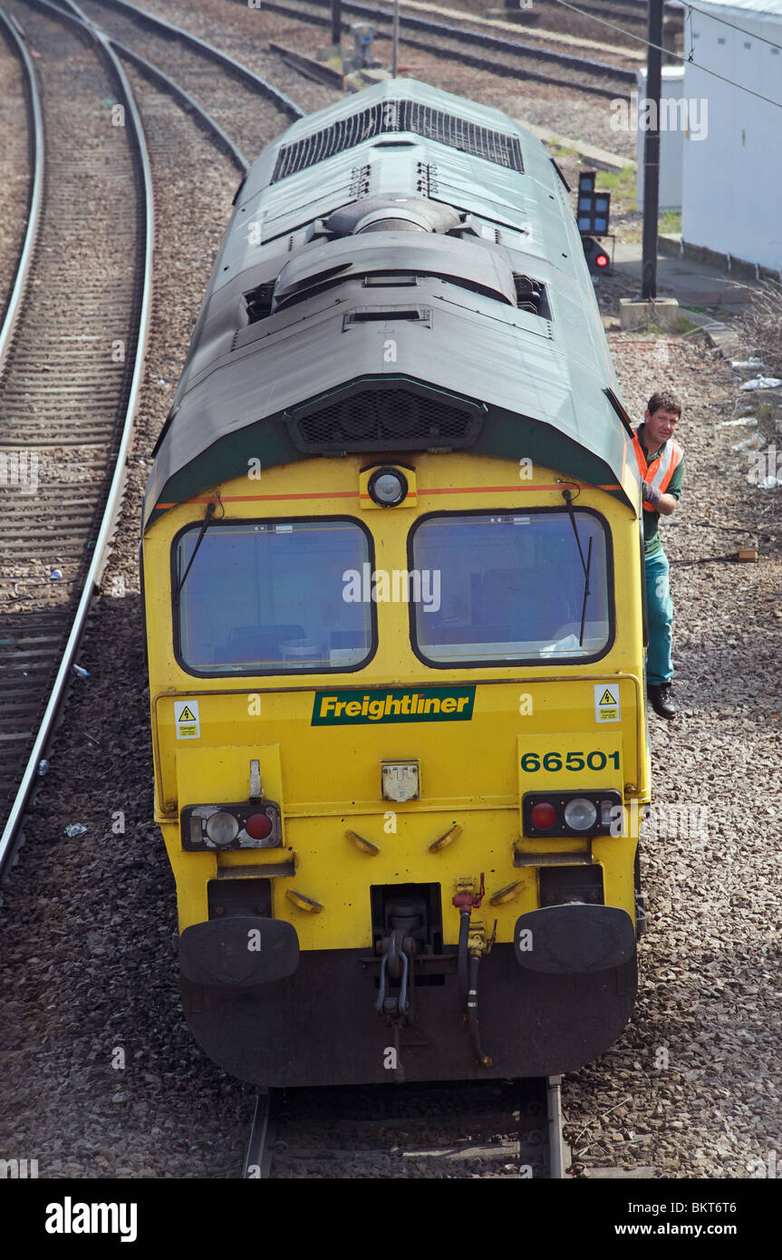 Freightliner classe 66 (66501) locomotiva diesel Foto Stock