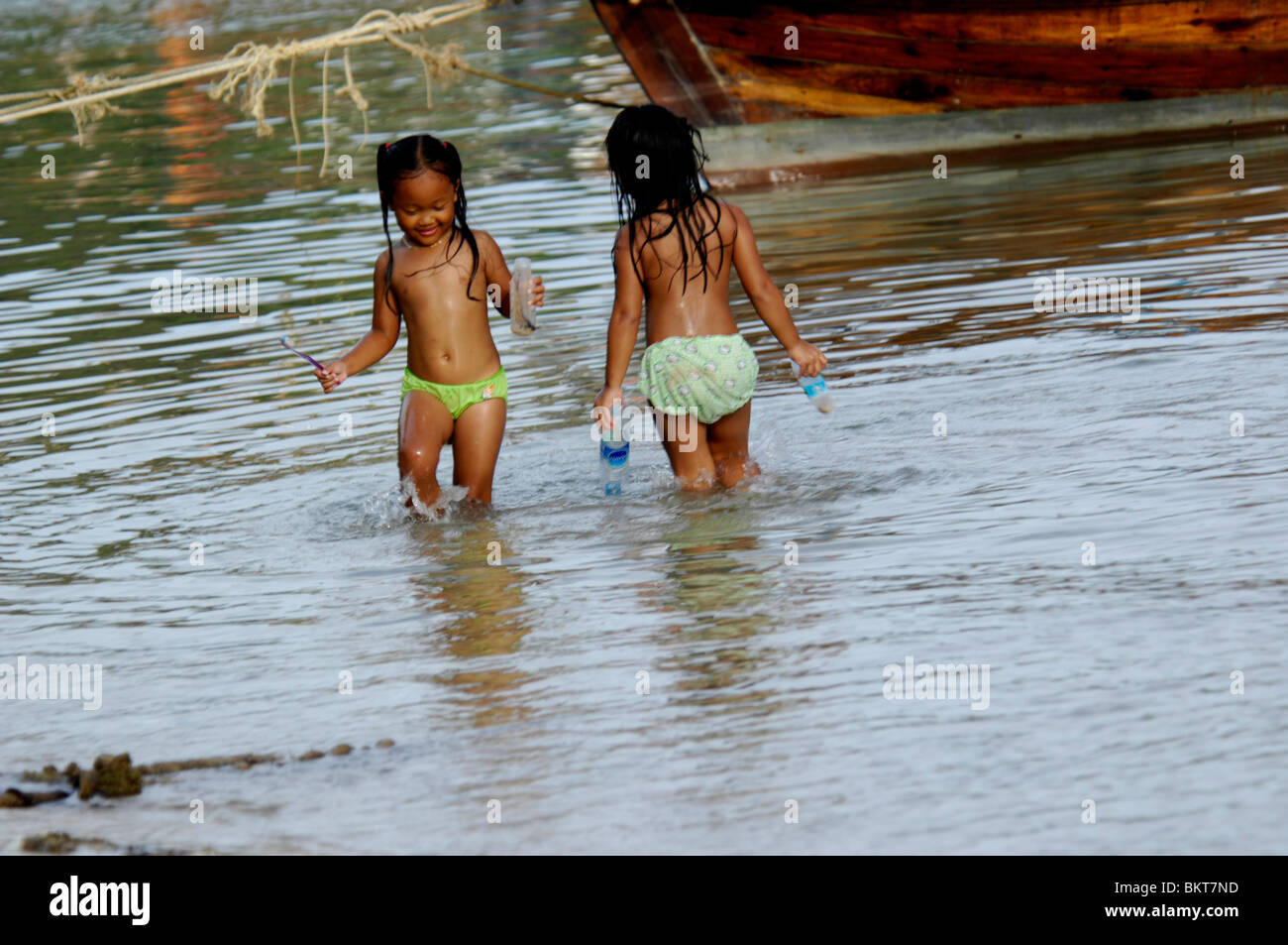 Chao leh, zingari del mare village , Rawai Beach , phuket island ,Thailandia Foto Stock