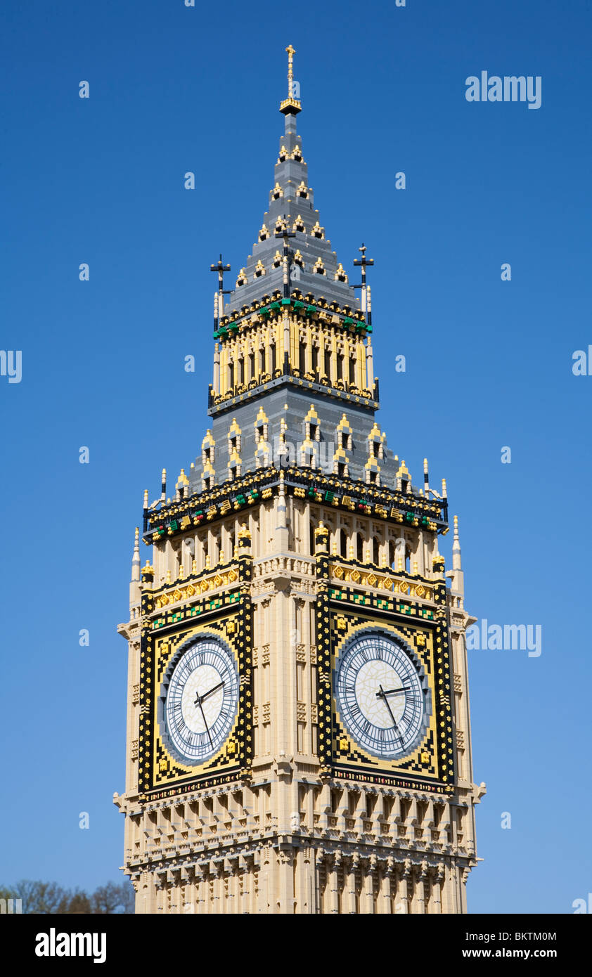 Big Ben modello in Miniland a LEGOLAND Windsor Foto Stock
