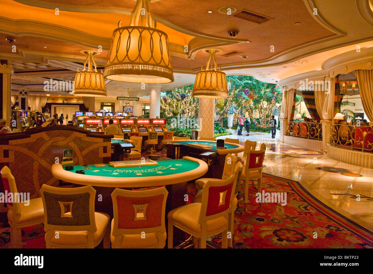 POKER tabelle all'interno del Wynn Hotel and Casino - LAS VEGAS, NEVADA Foto Stock