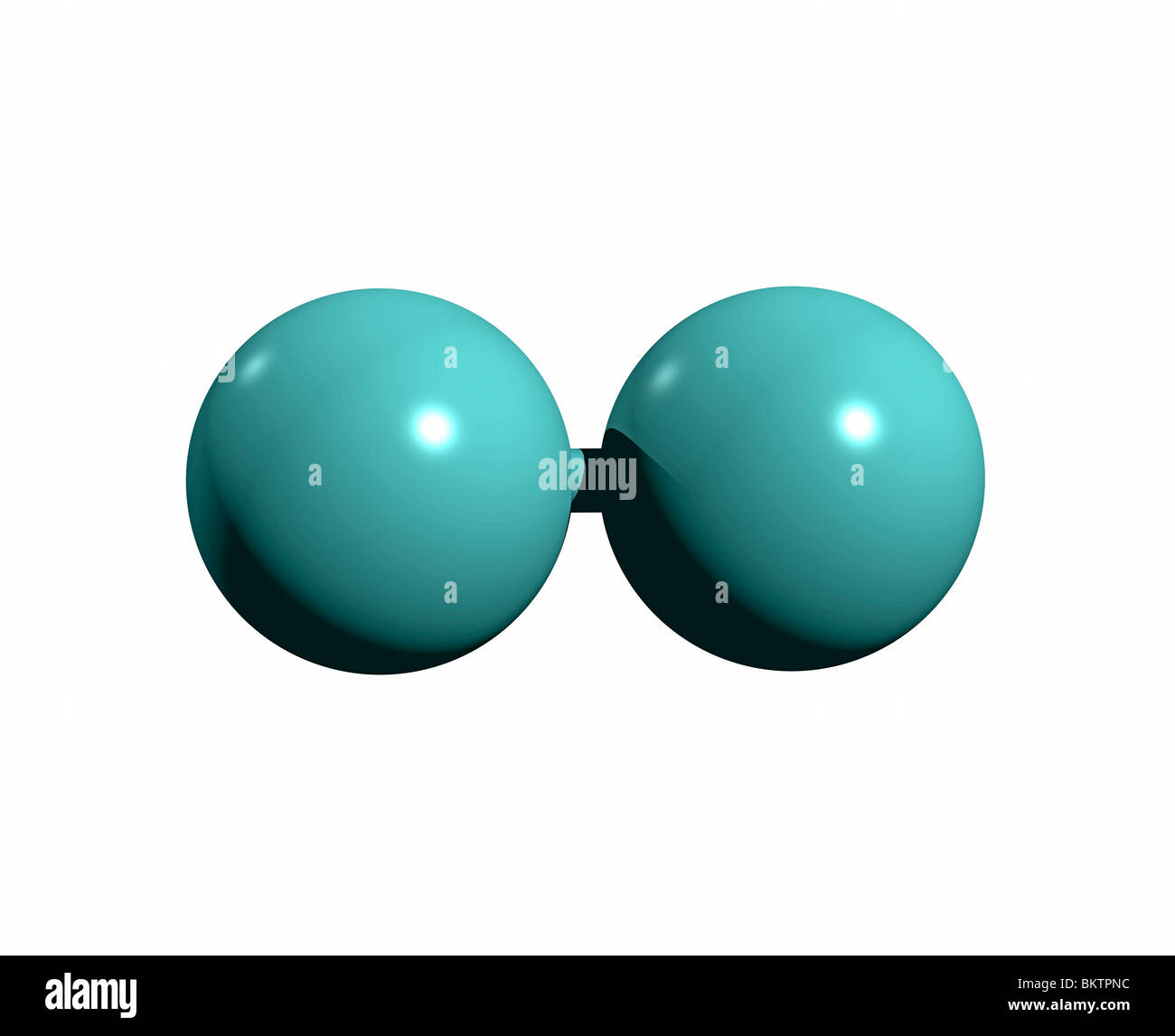 Fluormolekül F2 / molecola di fluoro F2 Foto Stock