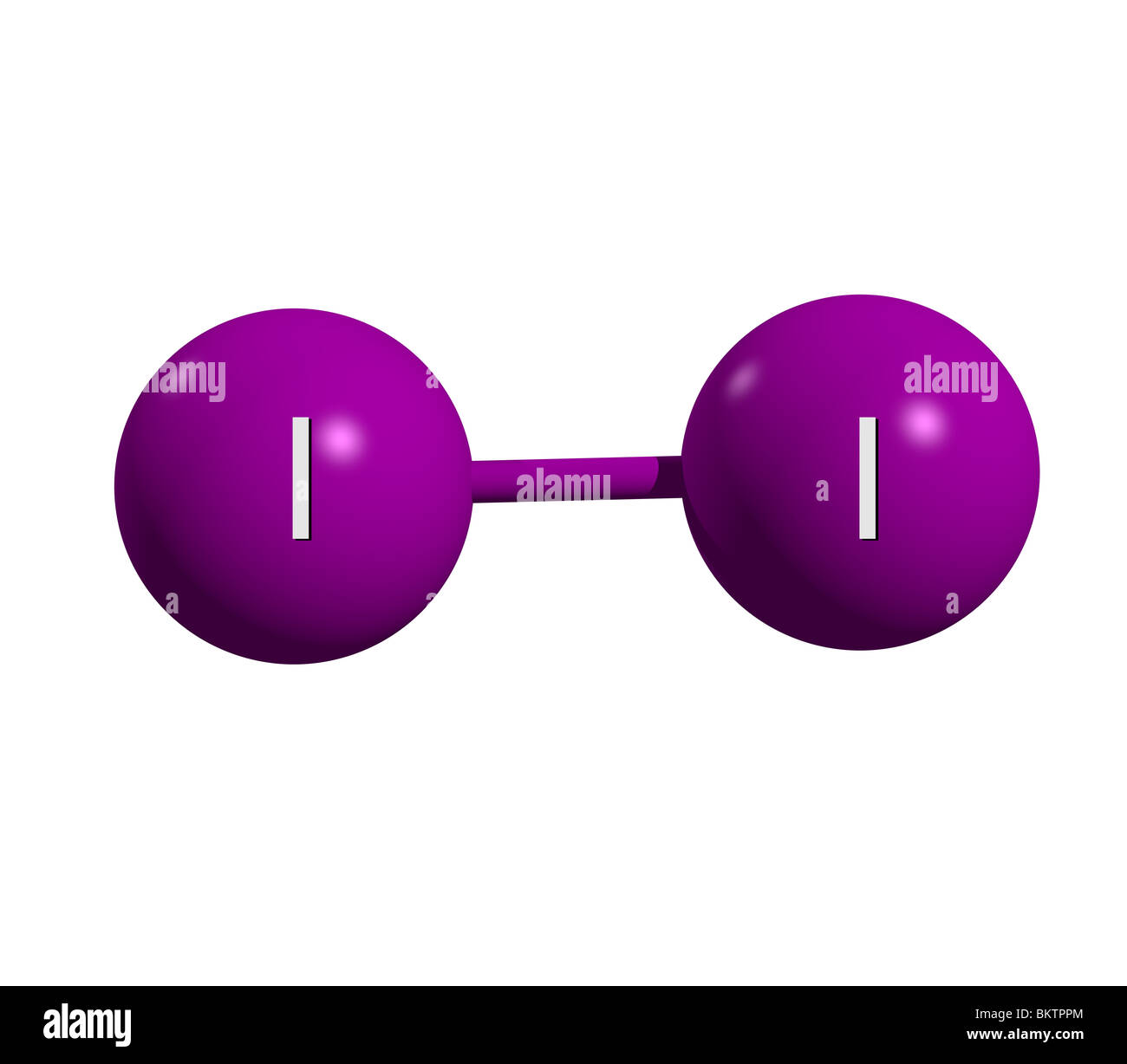 Iodmolekül I2 / molecola di iodio I2 Foto Stock