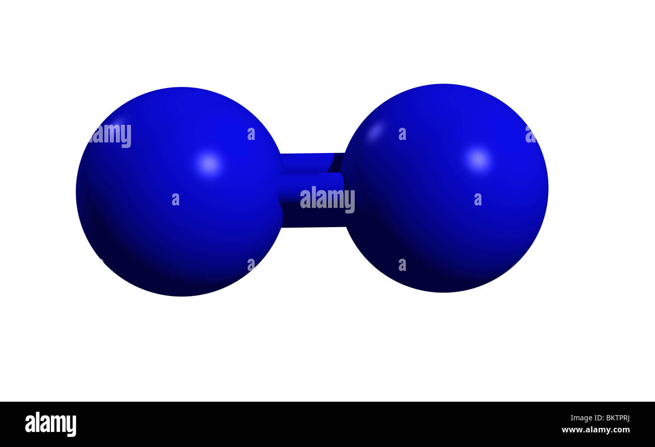 Stickstoffmolekül N2 / molecola di azoto N2 Foto Stock