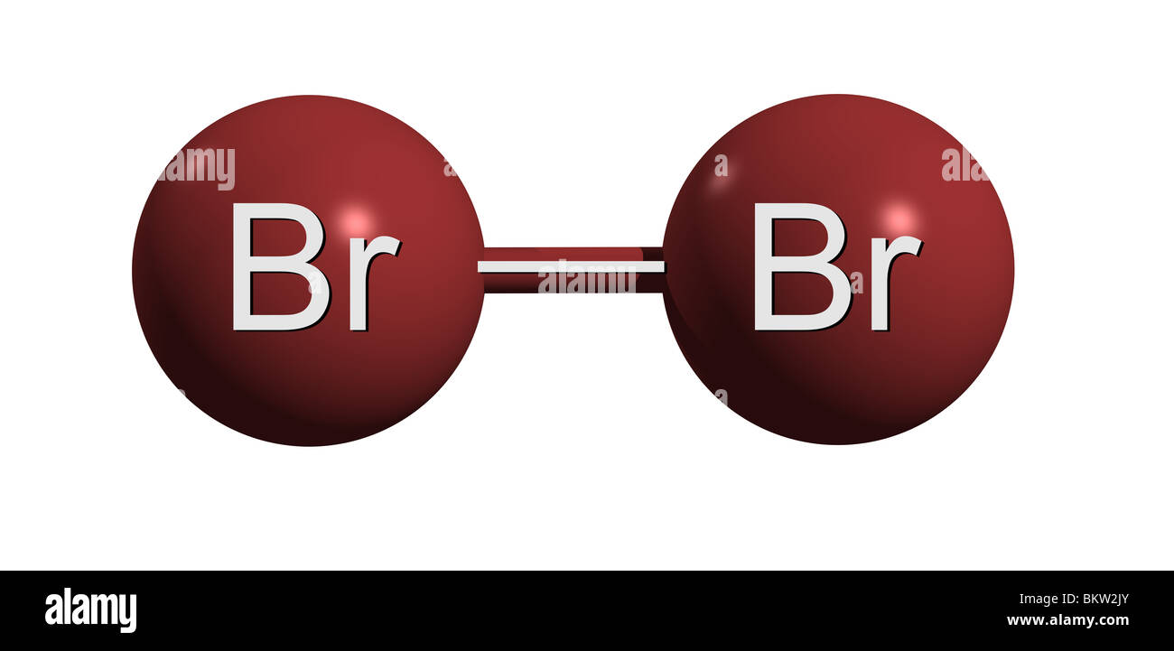 Molecola di bromo Br2 Foto Stock