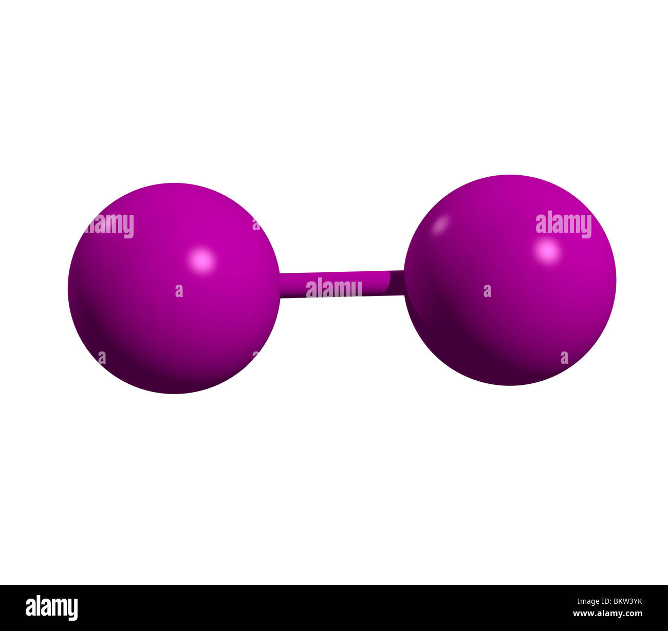 Iodmolekül I2 / molecola di iodio I2 Foto Stock