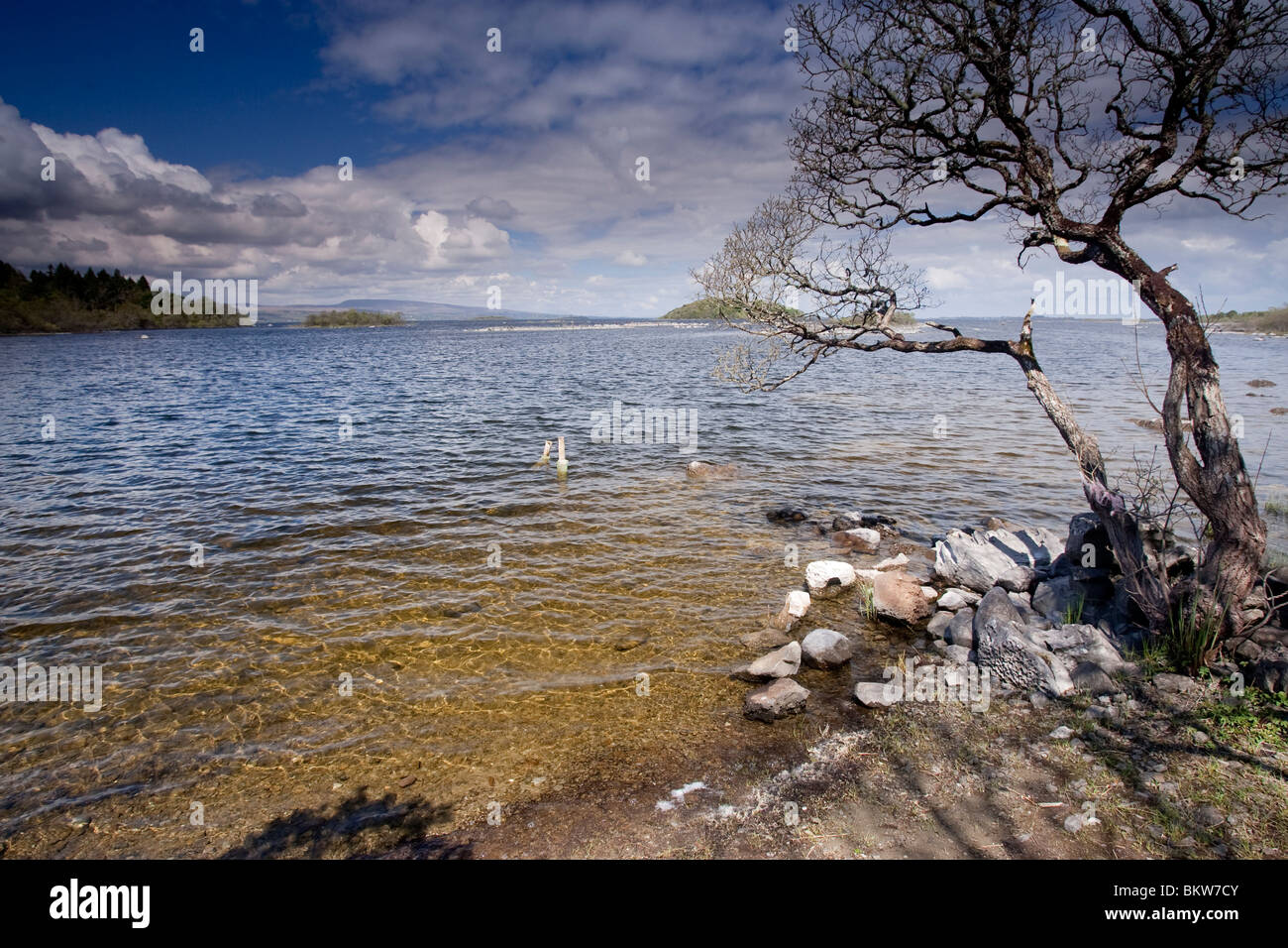 Vista su Lough Mask, Mayo, Irlanda Foto Stock