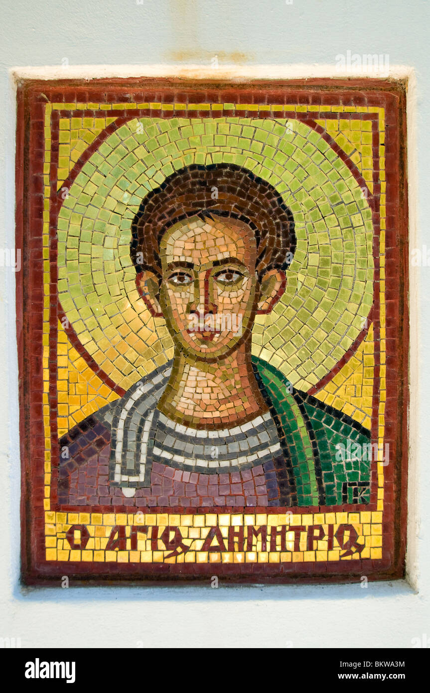 Mosaico religioso, Ayia Napa, Cipro Foto Stock