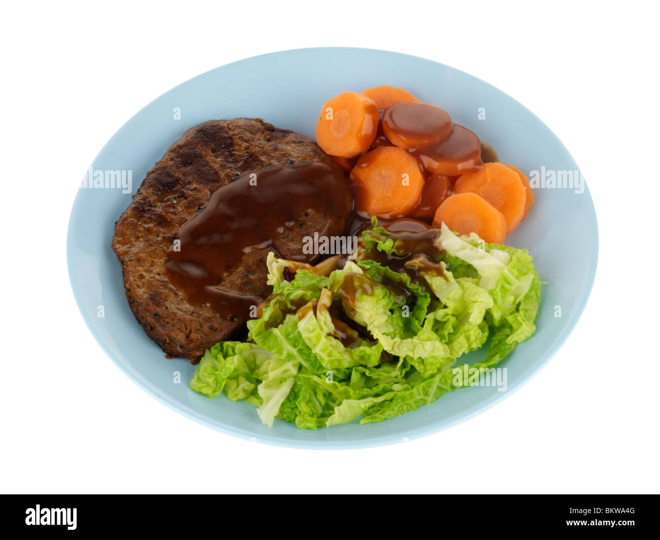 Bistecca vegetariano con cavolo e carote Foto Stock
