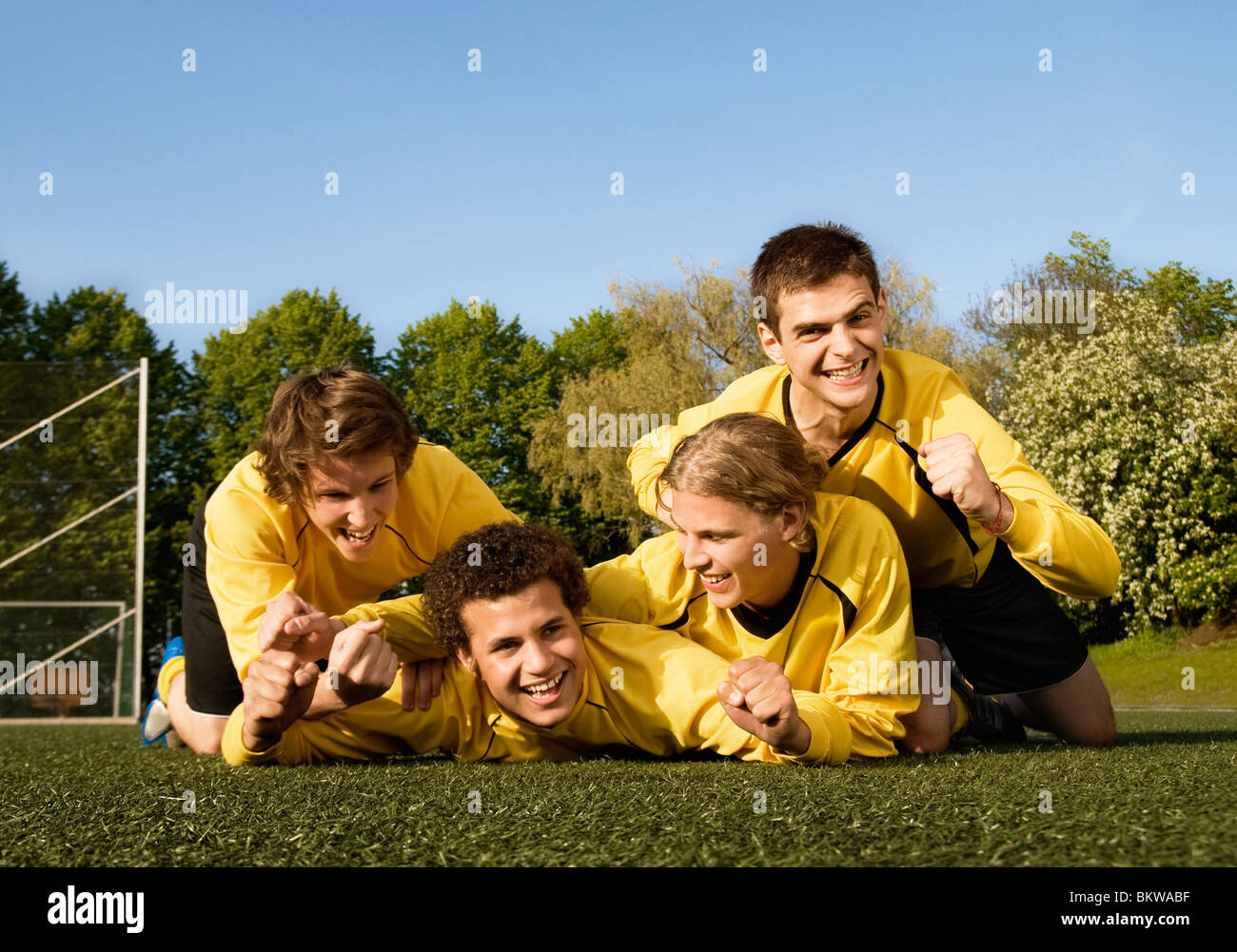 Pila di footballguys Foto Stock