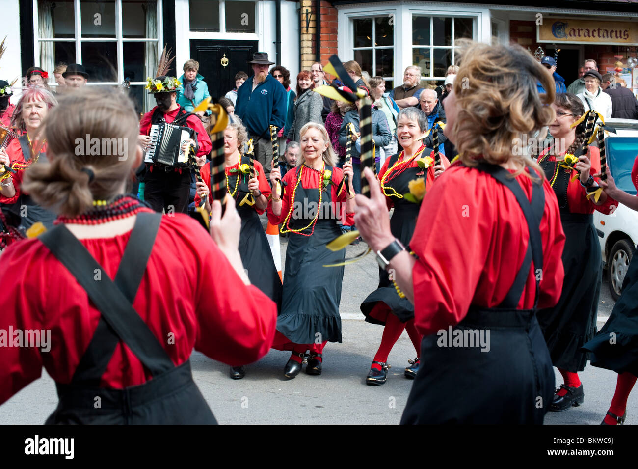 Morris ballerini, Clun Green man Festival, Shropshire Foto Stock