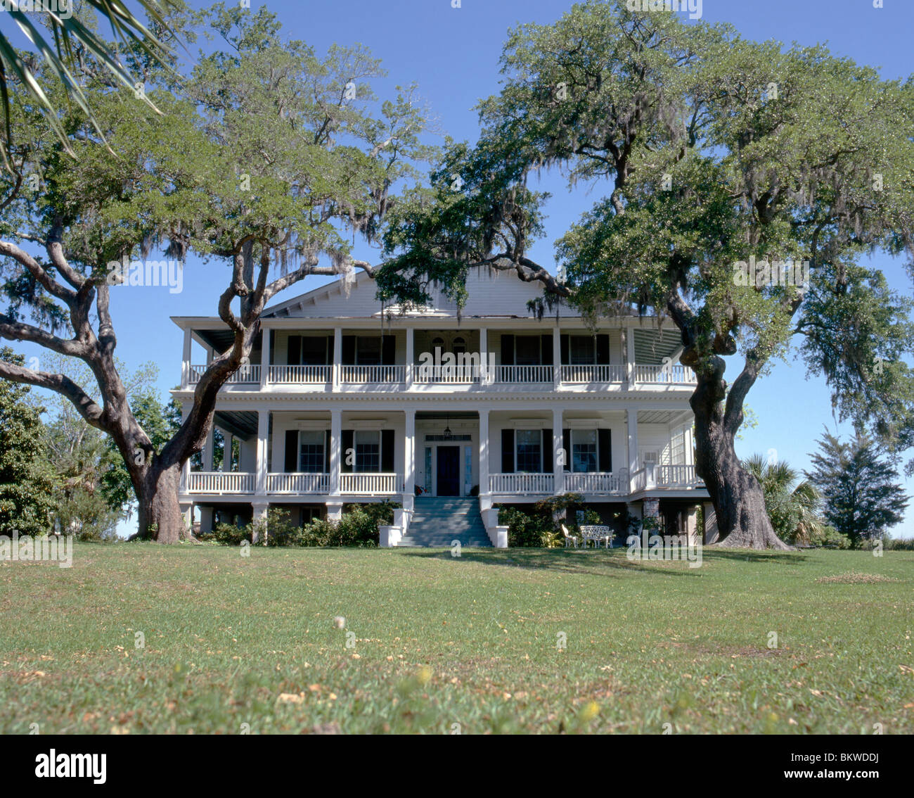 Vista esterna del Edgar Fripp House, 'Tidalhom' c1856, Beaufort, South Carolina, STATI UNITI D'AMERICA Foto Stock