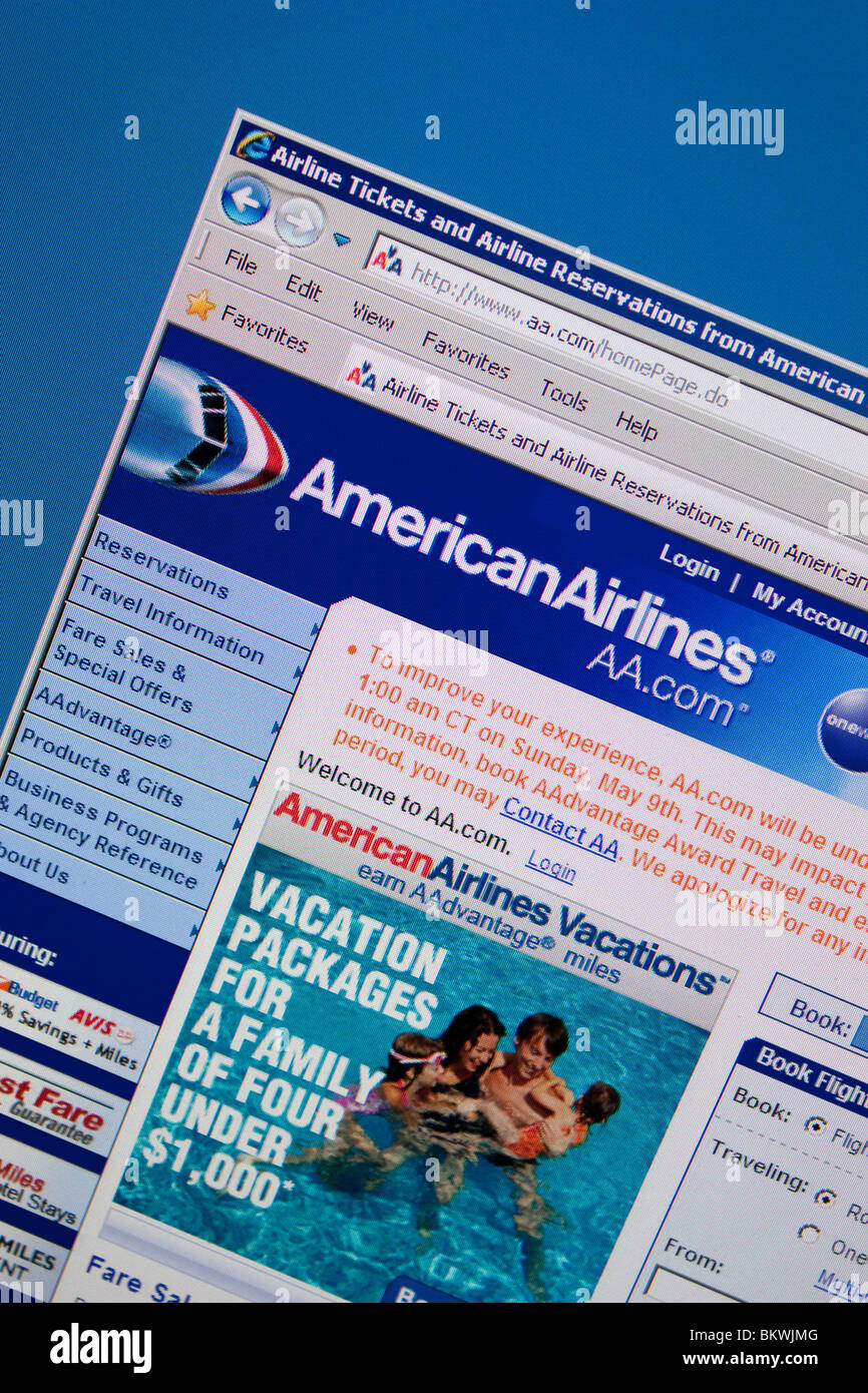 American Airline AA schermata Viaggio marchio logo Foto Stock