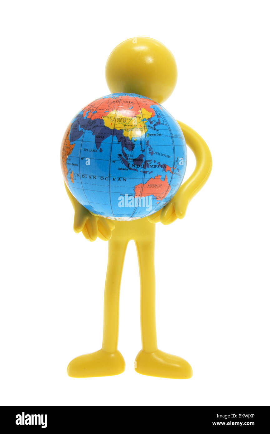 Gomma in miniatura figura con globo Foto Stock