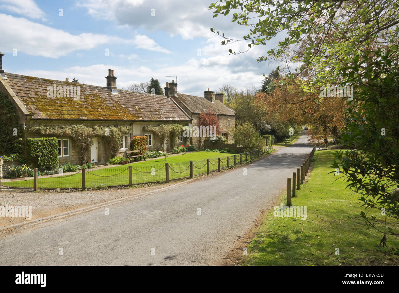 Un angolo del villaggio di Easby, vicino a Richmond in North Yorkshire Foto Stock