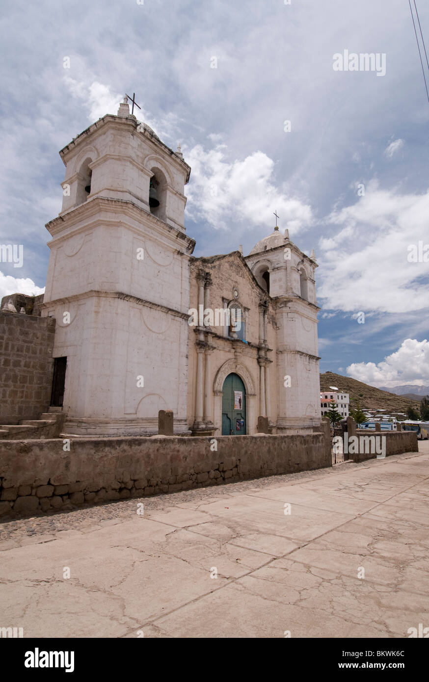 La chiesa della Vergine del Carmen, Cabanaconde, Perù Foto Stock