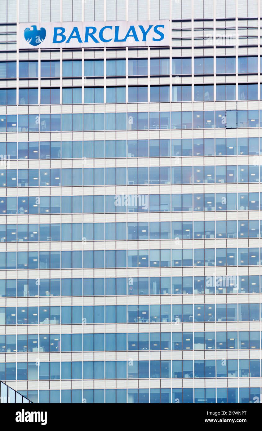 Barclays Bank Building, Canary Wharf, Londra Foto Stock