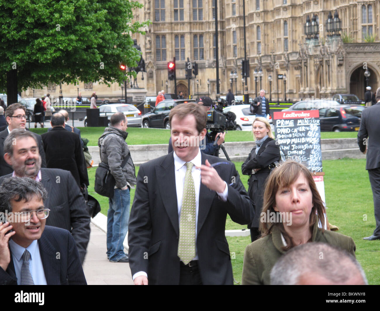 Alastair Campbell elezioni generali 2010 appeso il Parlamento la copertura dei media Foto Stock
