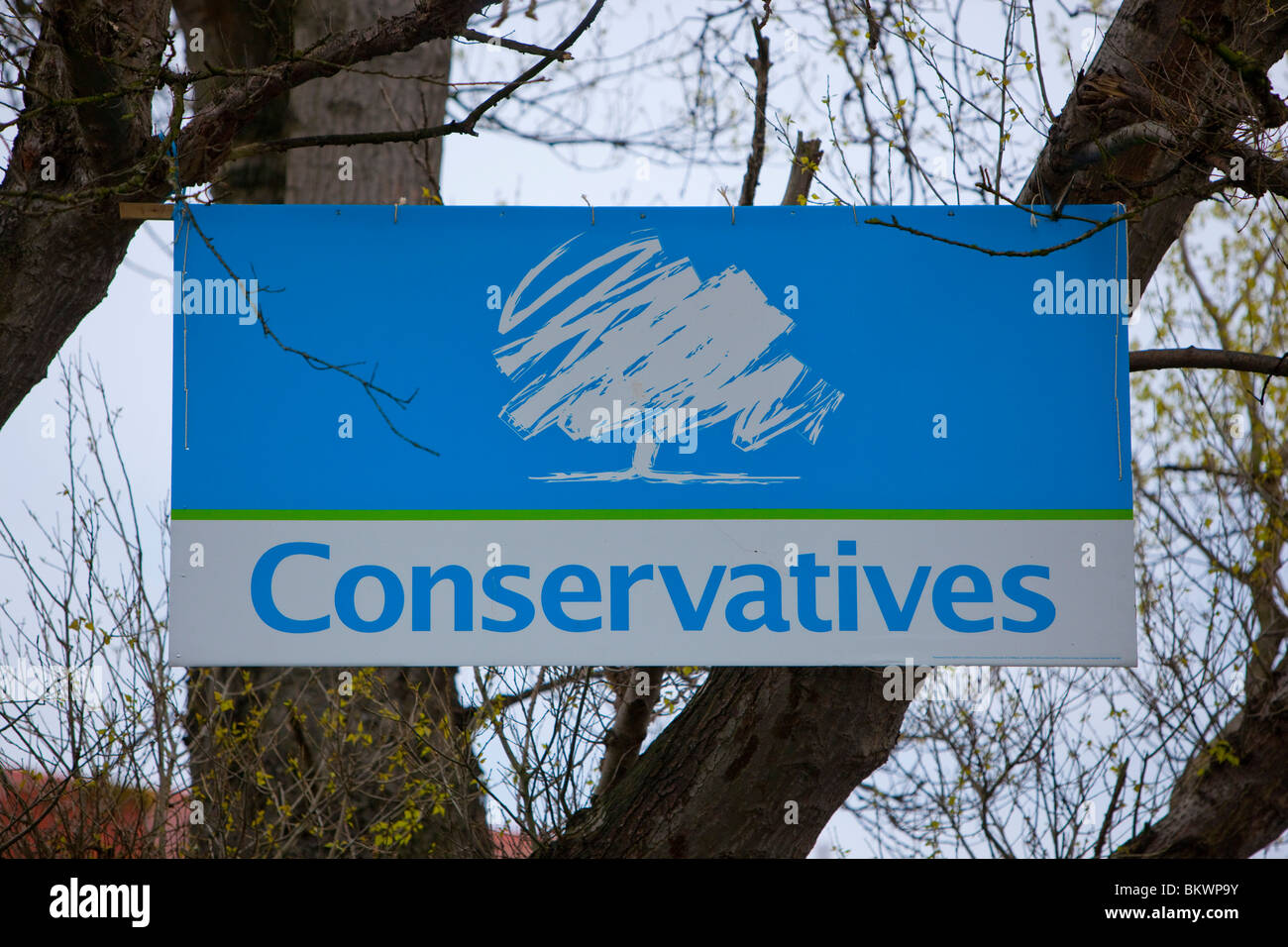 Conservatore campagna elettorale segno Foto Stock