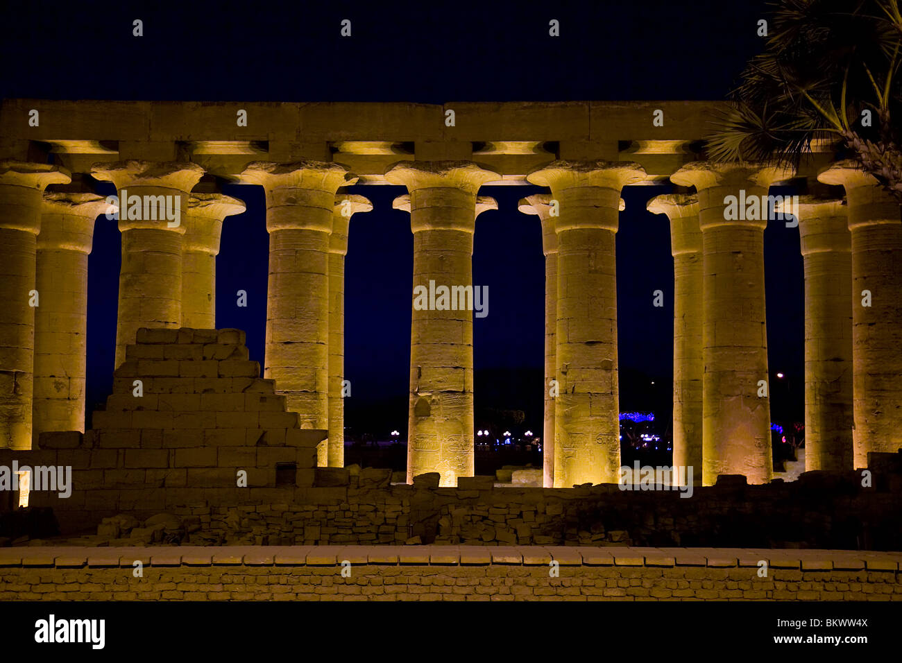 Corte di Ramses II e il Tempio di Luxor, rovine di Luxor in Egitto. Foto Stock