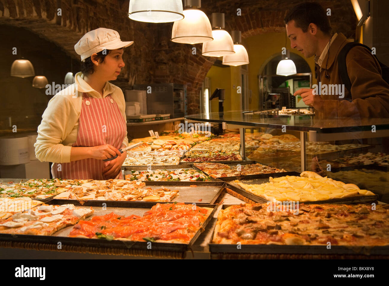 Pizzeria in Città Alta di Bergamo, Lombardia, Italia Foto Stock