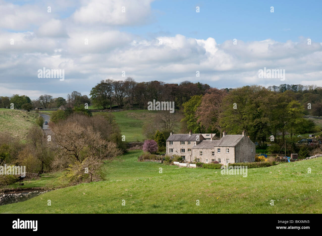 Il villaggio di Grassington in Yorkshire Dales e Linton cade Foto Stock