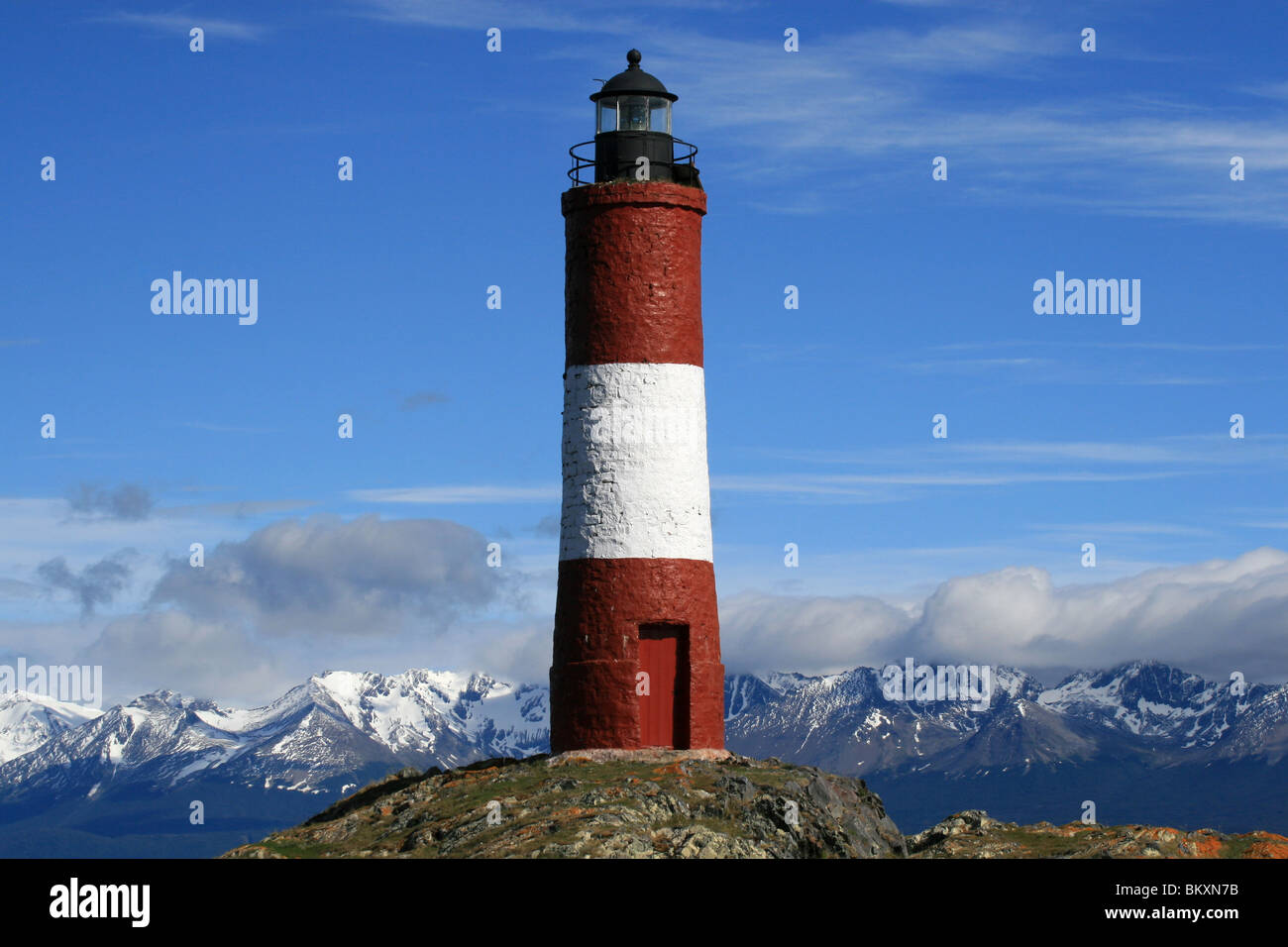 Il Les Eclaireurs lighthouse nel Canale di Beagle Foto Stock