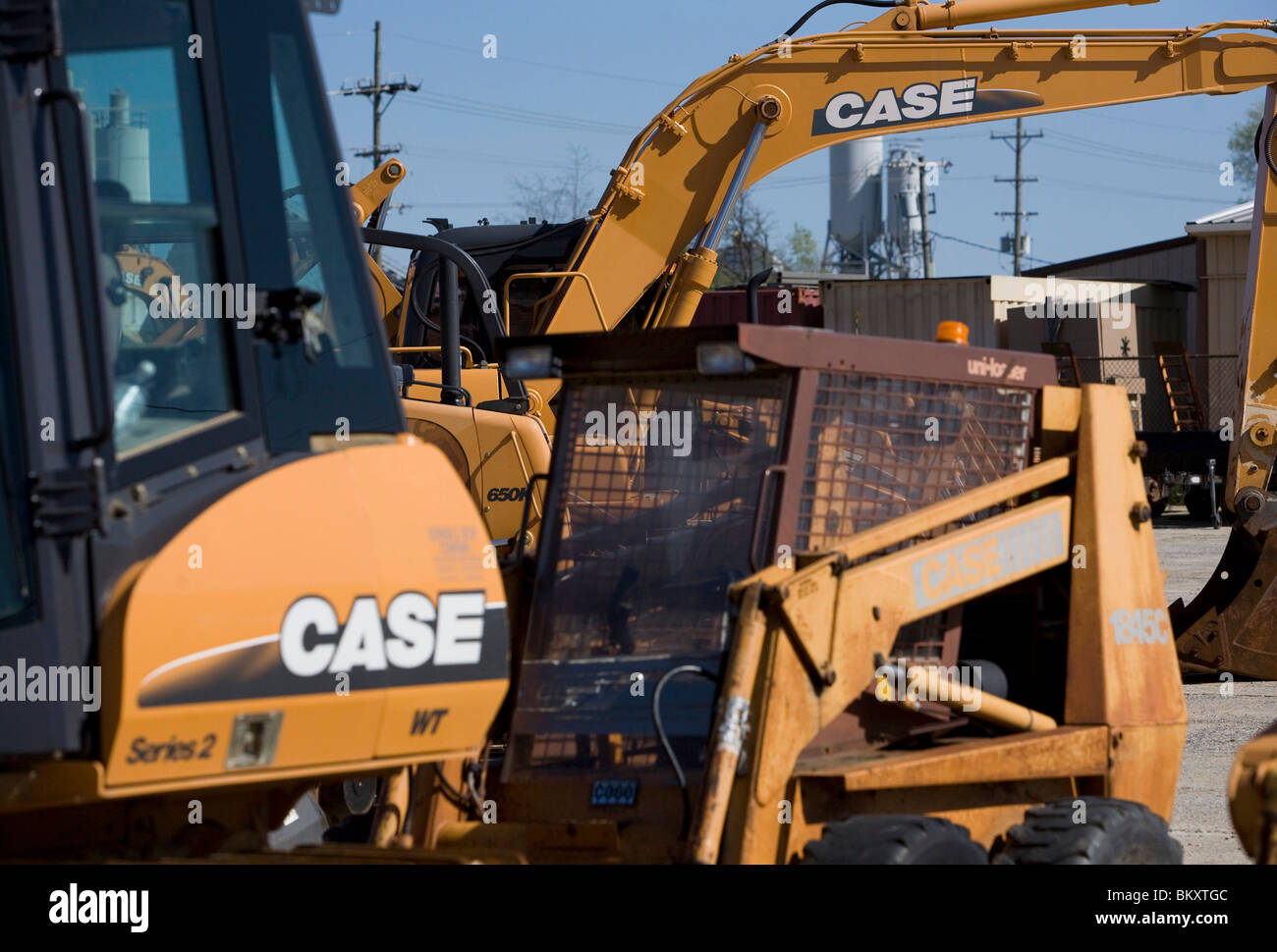 Caso pesanti attrezzature di costruzione. Foto Stock