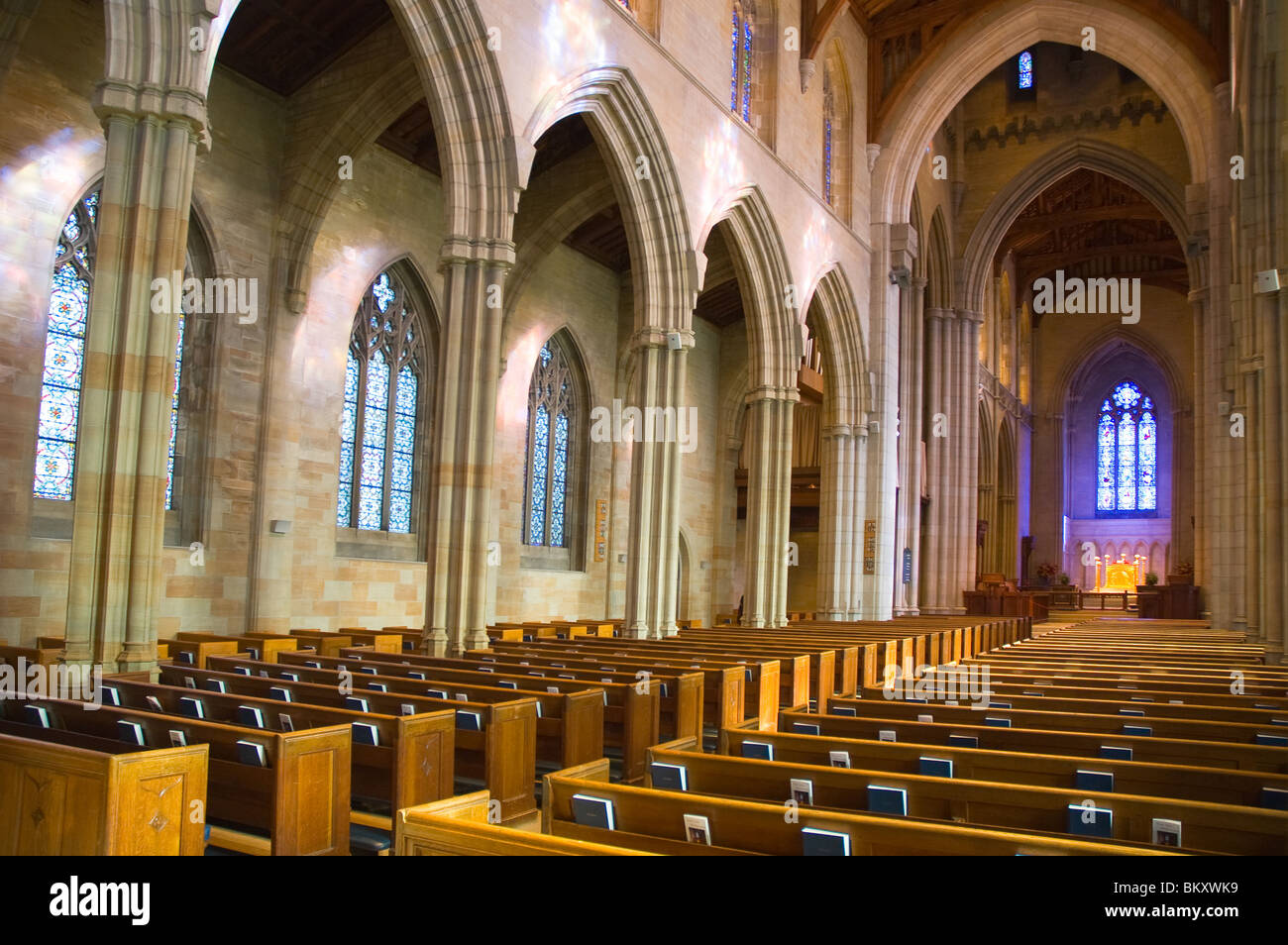 Interno della cattedrale Swedenborgian, Bryn Athyn, in Pennsylvania, STATI UNITI D'AMERICA Foto Stock