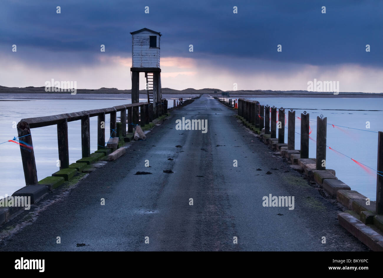 Rifugio su Lindisfarne Causeway Foto Stock