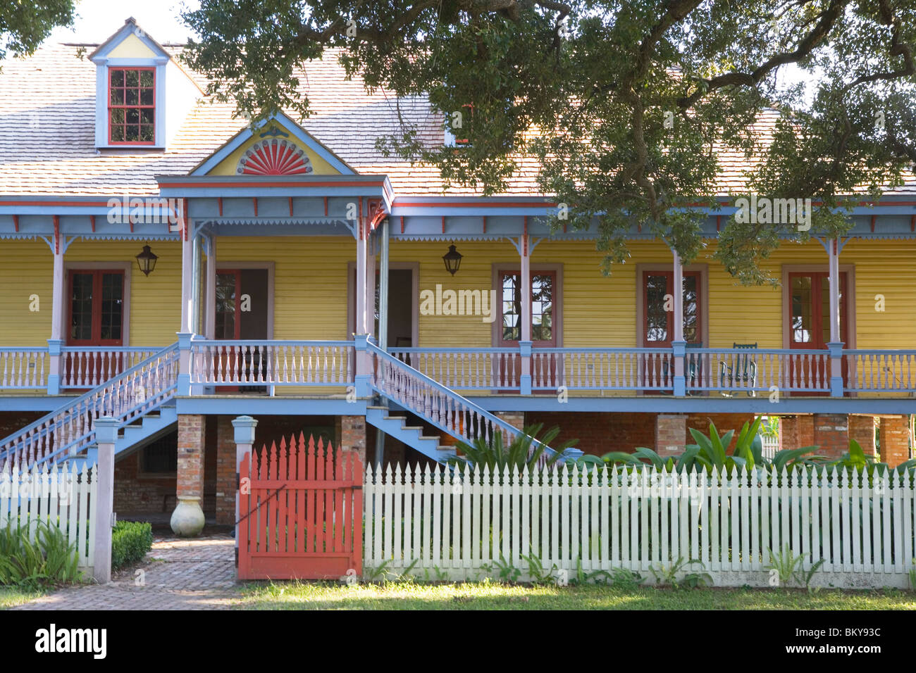 Laura Plantation è un raro esempio di un creolo plantation house, Vacherie, Louisiana, Stati Uniti d'America Foto Stock