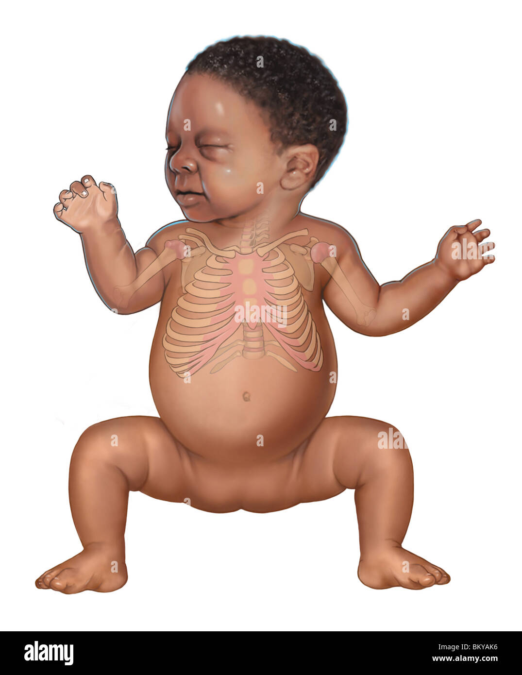 Bambino Nero Mostra Normali Articolazioni Di Spalla Foto Stock Alamy