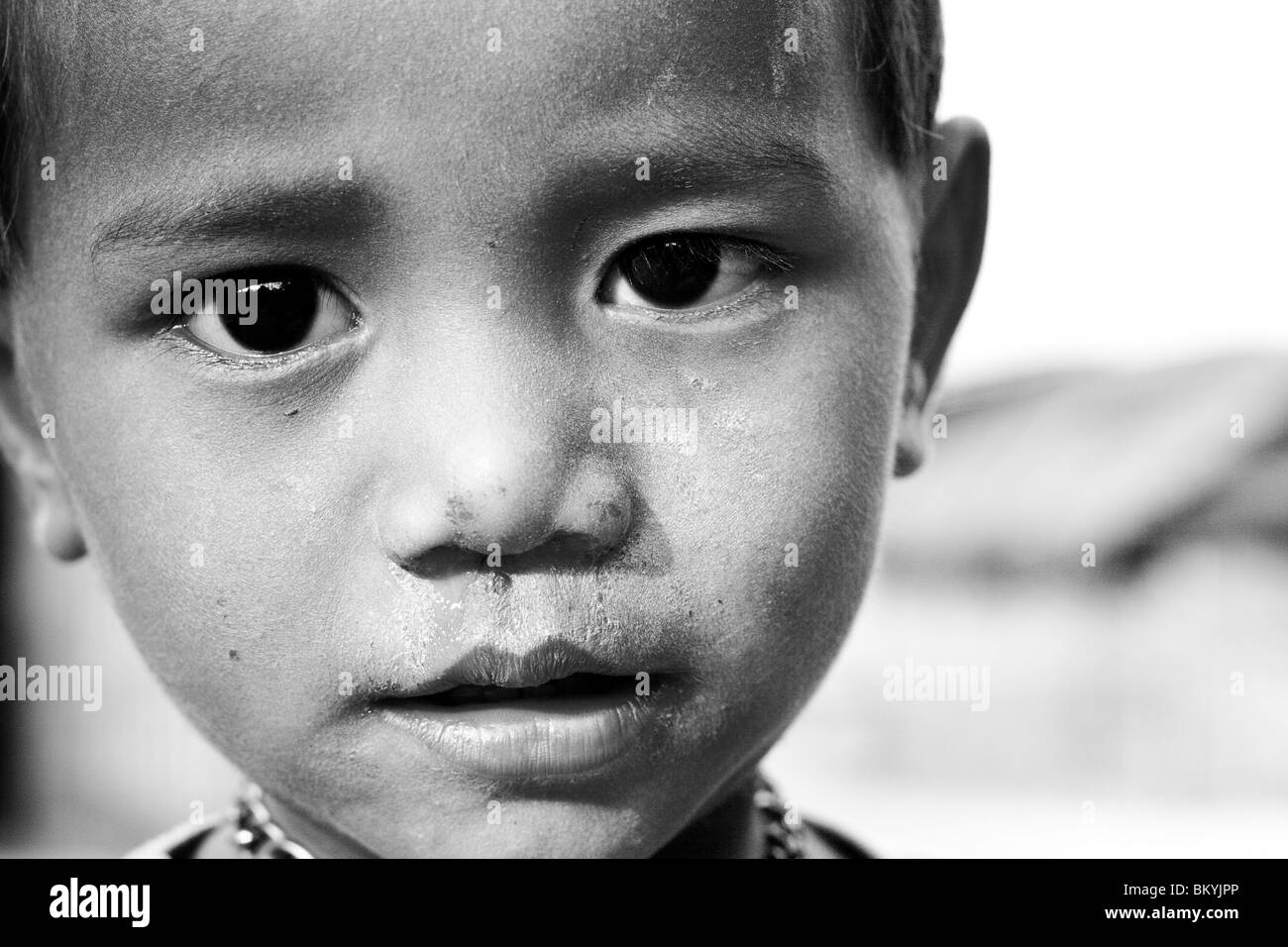 Hill tribe boy vicino a Luang Prabang, Laos Foto Stock