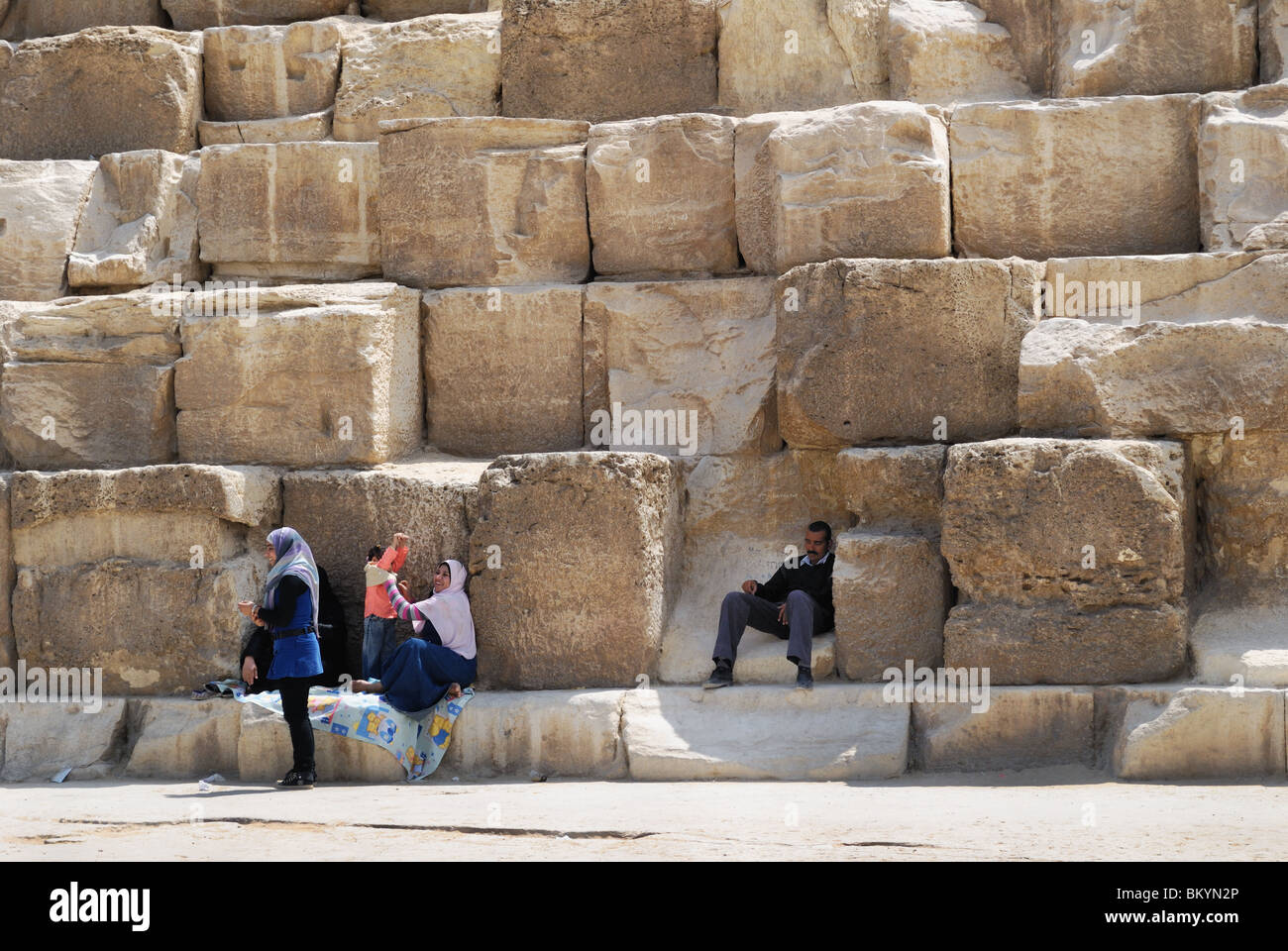 Le Grandi Piramidi di Giza, il Cairo, Egitto Foto Stock