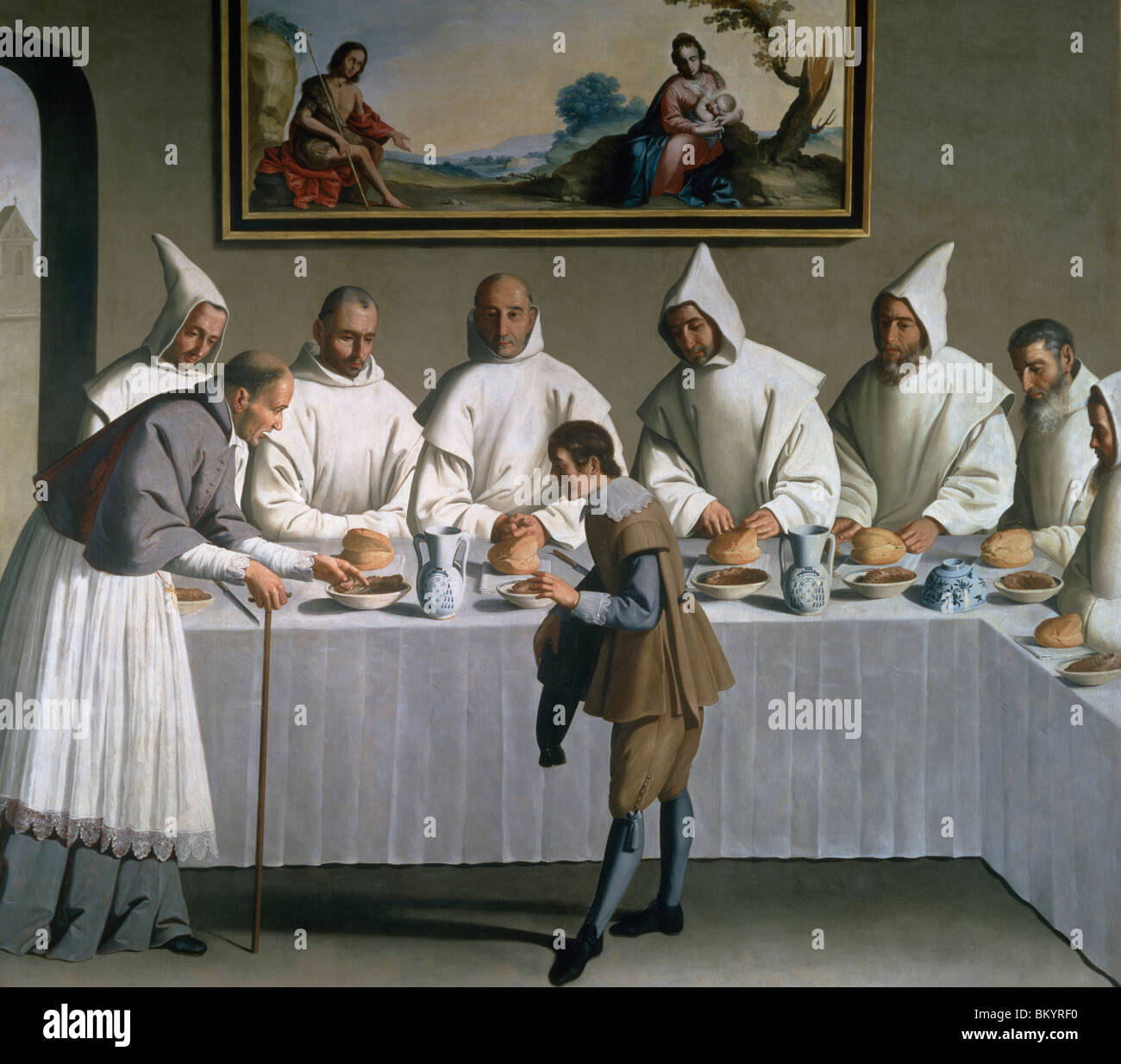 Il miracolo di San Hughes di Francisco de Zurbaran, secolo XVII, (1598-1664), Spagna, Siviglia, Musee des Beaux Arts Foto Stock