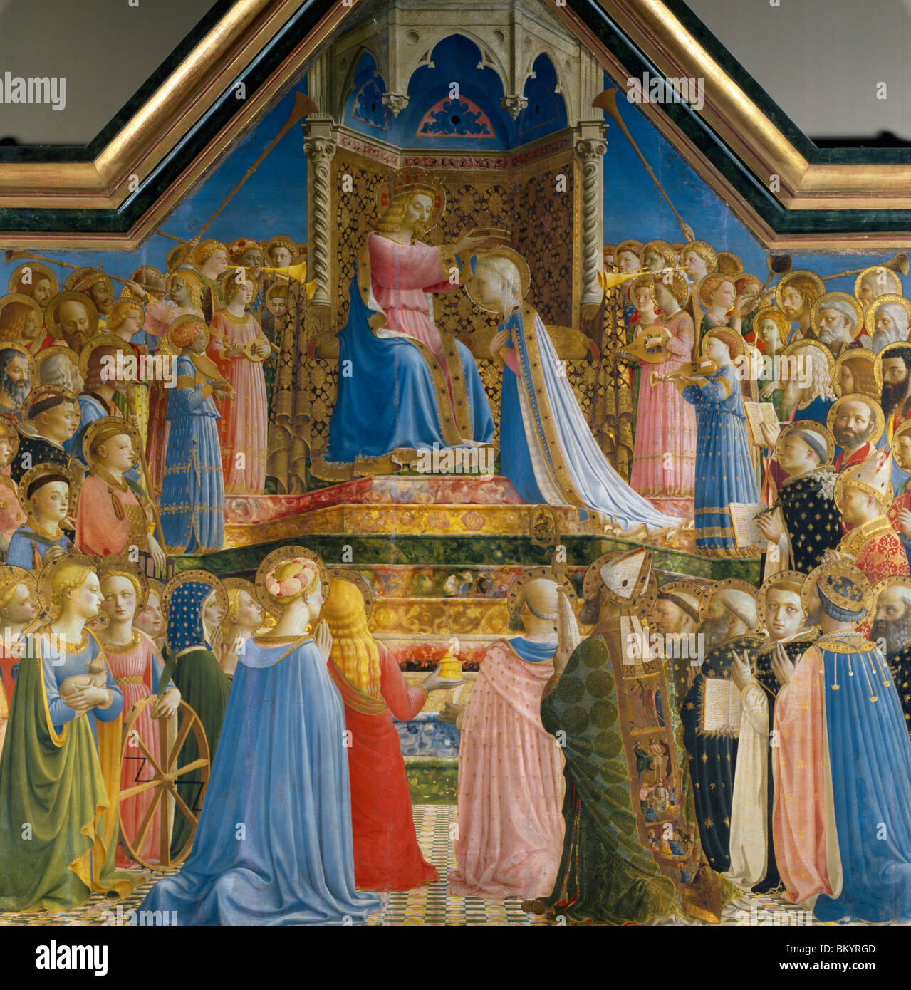 L' Incoronazione della Vergine di Beato Angelico, circa 1435, (circa 1400-1455), Francia, Parigi Musee du Louvre Foto Stock
