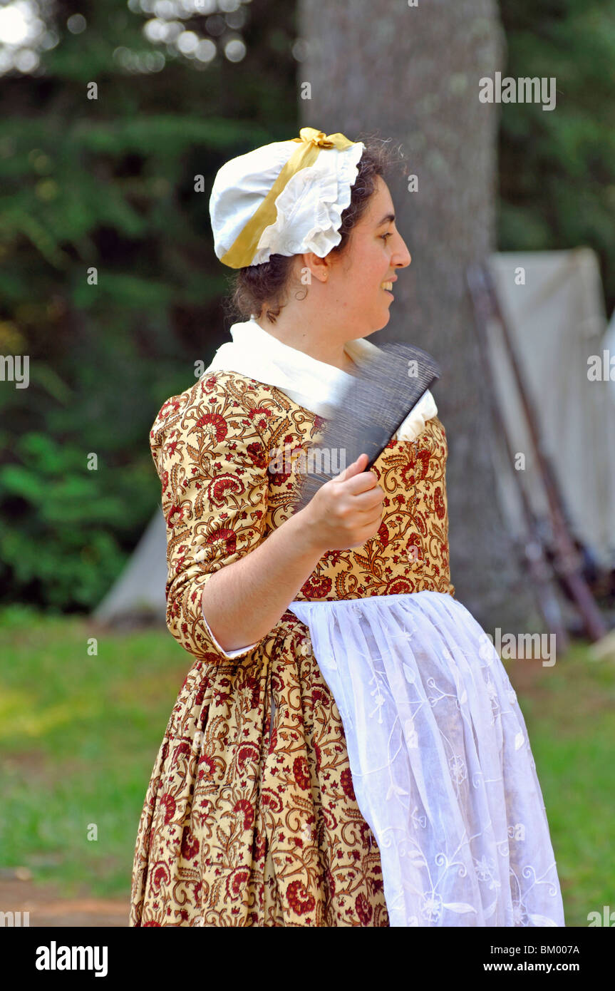 La guerra rivoluzionaria americana era (1770's) rievocazione, Sturbridge, Massachusetts, STATI UNITI D'AMERICA Foto Stock