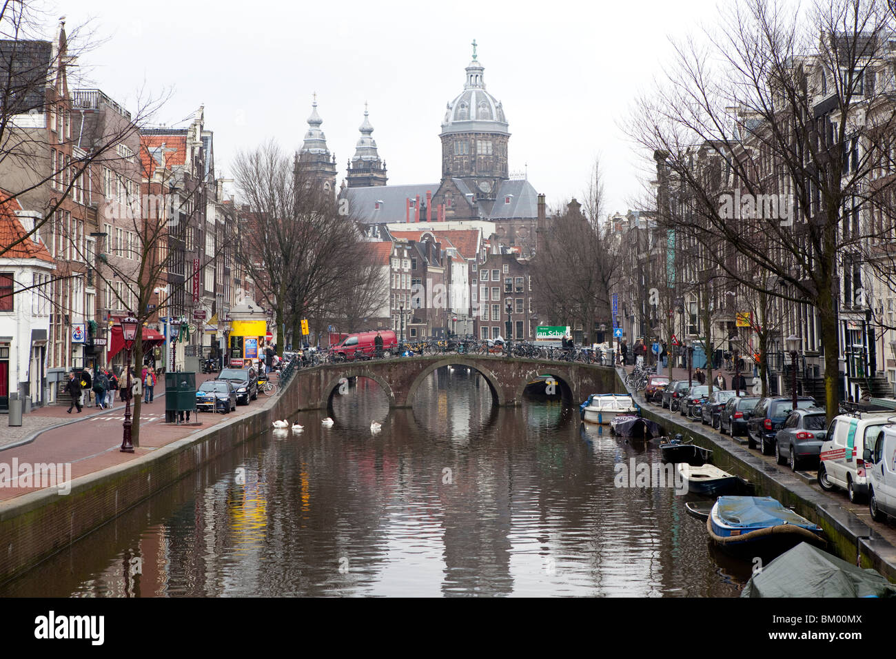 Canal, il quartiere Jordaan, Amsterdam Paesi Bassi Foto Stock