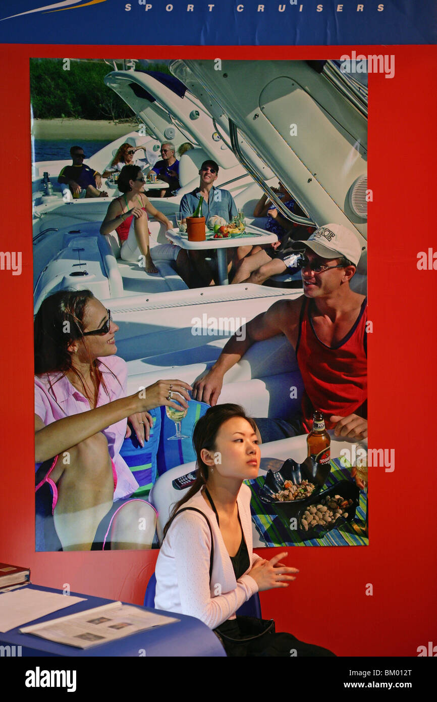 Centro espositivo Fiera in barca, poster, visitatore Foto Stock