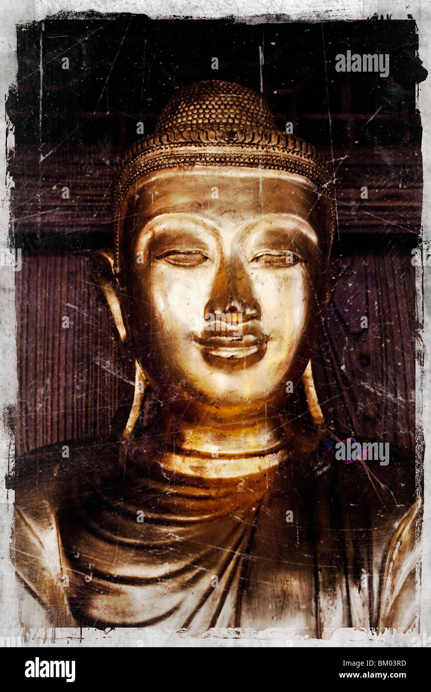 Oro Buddha asiatica Foto Stock