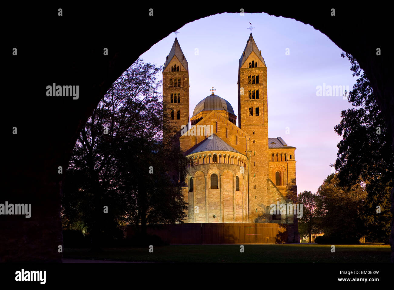 La Cattedrale di Speyer, Imperial Basilica Cattedrale dell Assunzione e St Stephen, patrimonio culturale mondiale dell UNESCO, Speyer, Rhinelan Foto Stock
