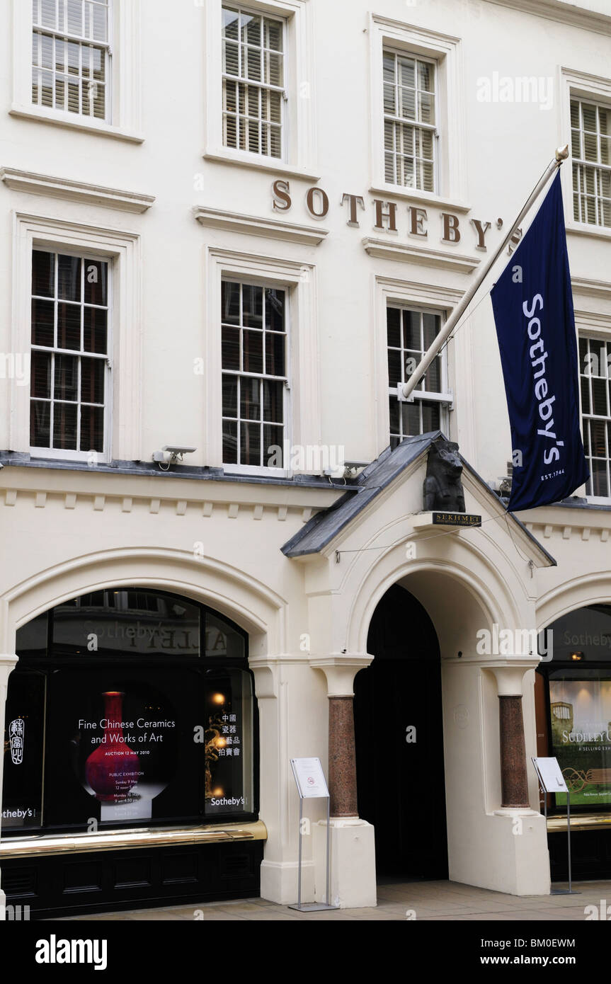 Sotheby's Auctioneers, Old Bond Street, Londra, Inghilterra, Regno Unito Foto Stock